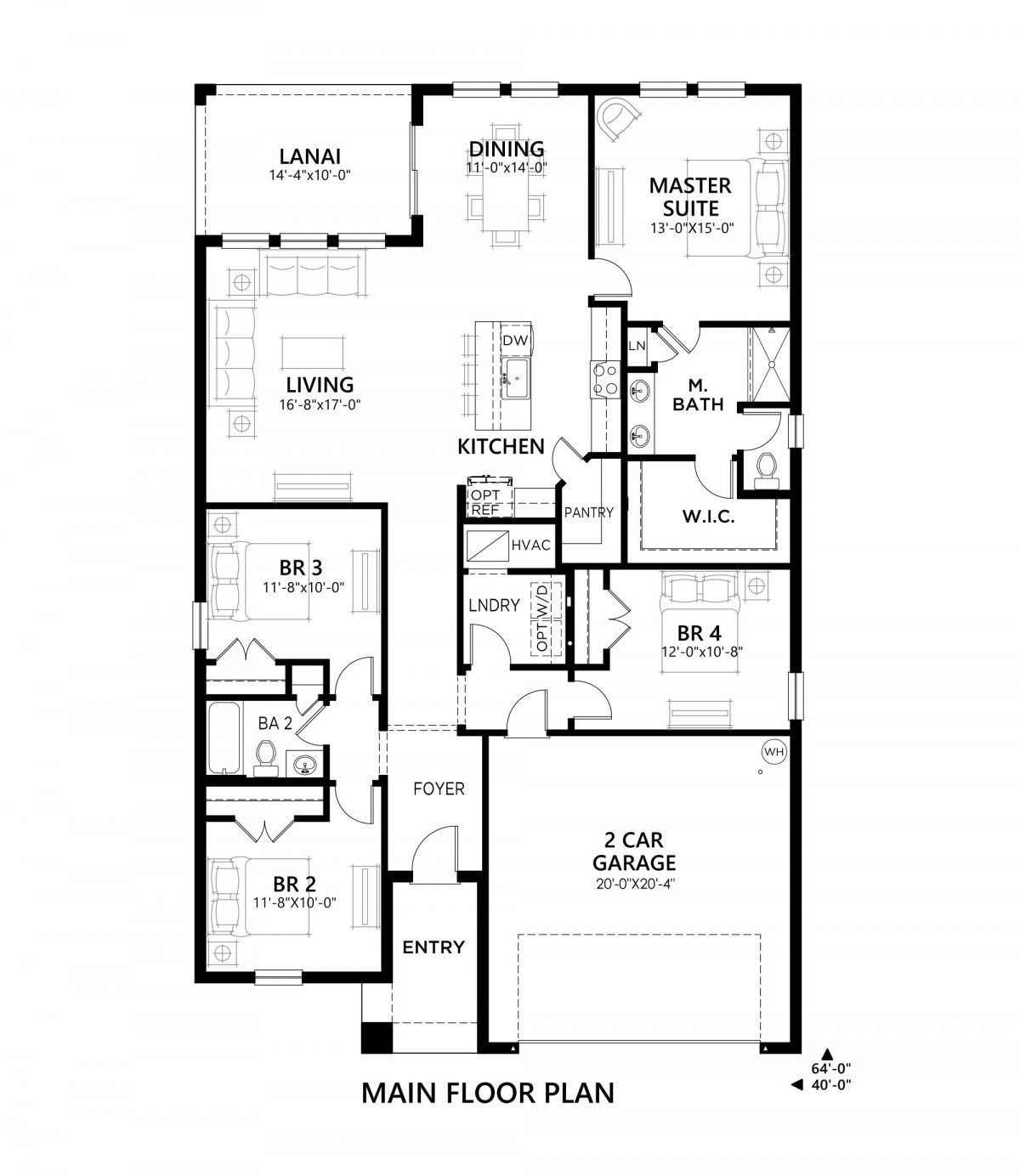2D floor plan layout of this home in Lawson Dunes, Haines City, FL (Image 1).