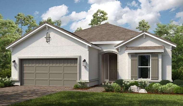 Front exterior of a new home in Skye Ranch Community Group Page, Sarasota, FL, highlighting curb appeal (Image 1). Front exterior of a new home in Skye Ranch Community Group Page, Sarasota, FL, highlighting curb appeal (Image 1).