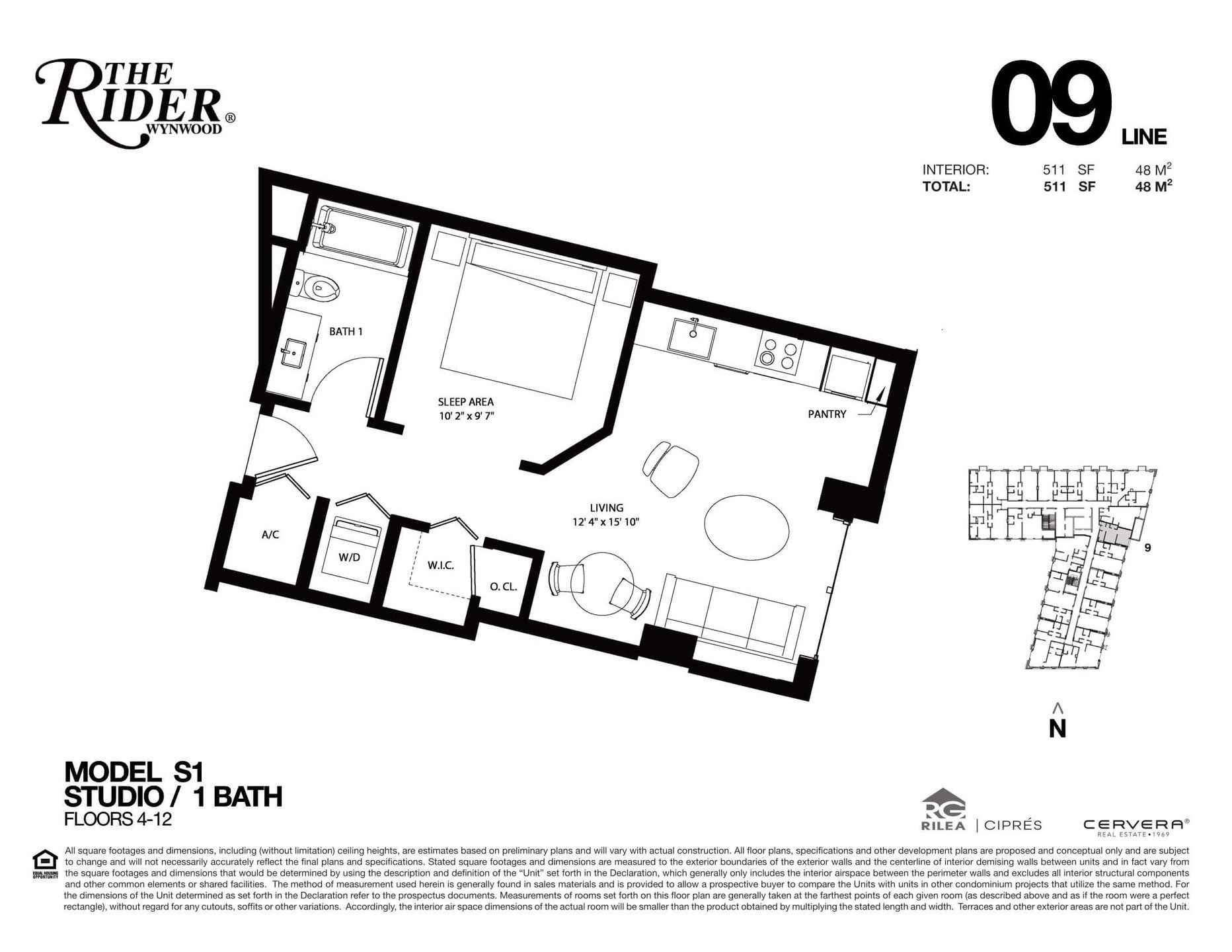 2D floor plan layout for the S1 by Rilea Group in The Rider Wynwood, Miami, FL (Image 1). 2D floor plan layout for the S1 by Rilea Group in The Rider Wynwood, Miami, FL (Image 1).