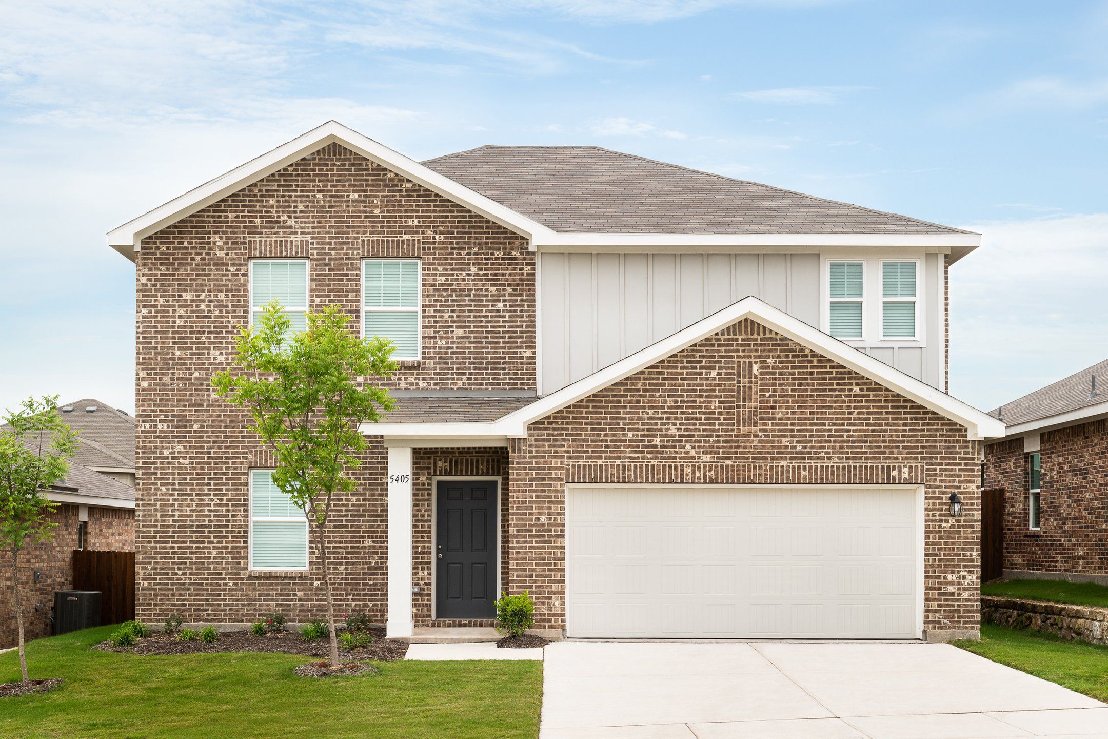 Front exterior of a new home in Ranch at Duck Creek, Fort Worth, TX, highlighting curb appeal (Image 1).