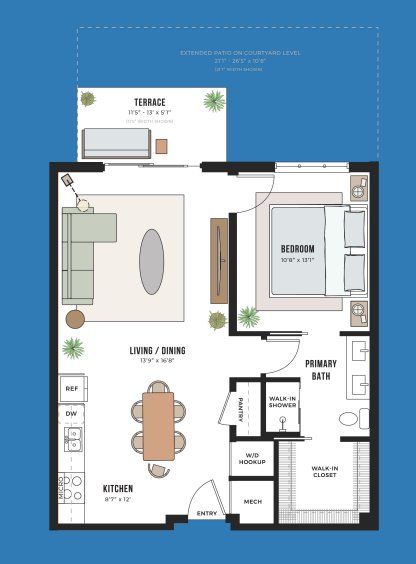 2D floor plan layout for the A2 by Intracorp in Congress Lofts Saint Elmo, Austin, TX (Image 1). 2D floor plan layout for the A2 by Intracorp in Congress Lofts Saint Elmo, Austin, TX (Image 1).