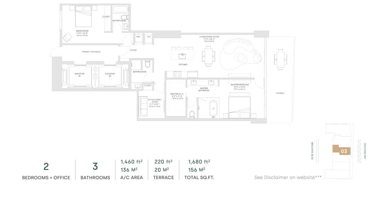 2D floor plan layout for the Line 03 - North Tower (Level 27 to 56) by The Melo Group in Aria Reserve, Miami, FL (Image 1). 2D floor plan layout for the Line 03 - North Tower (Level 27 to 56) by The Melo Group in Aria Reserve, Miami, FL (Image 1).