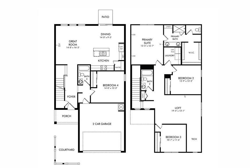 2D floor plan layout of this home in Springs at Lake Alfred - Classic Series, Lake Alfred, FL (Image 1).