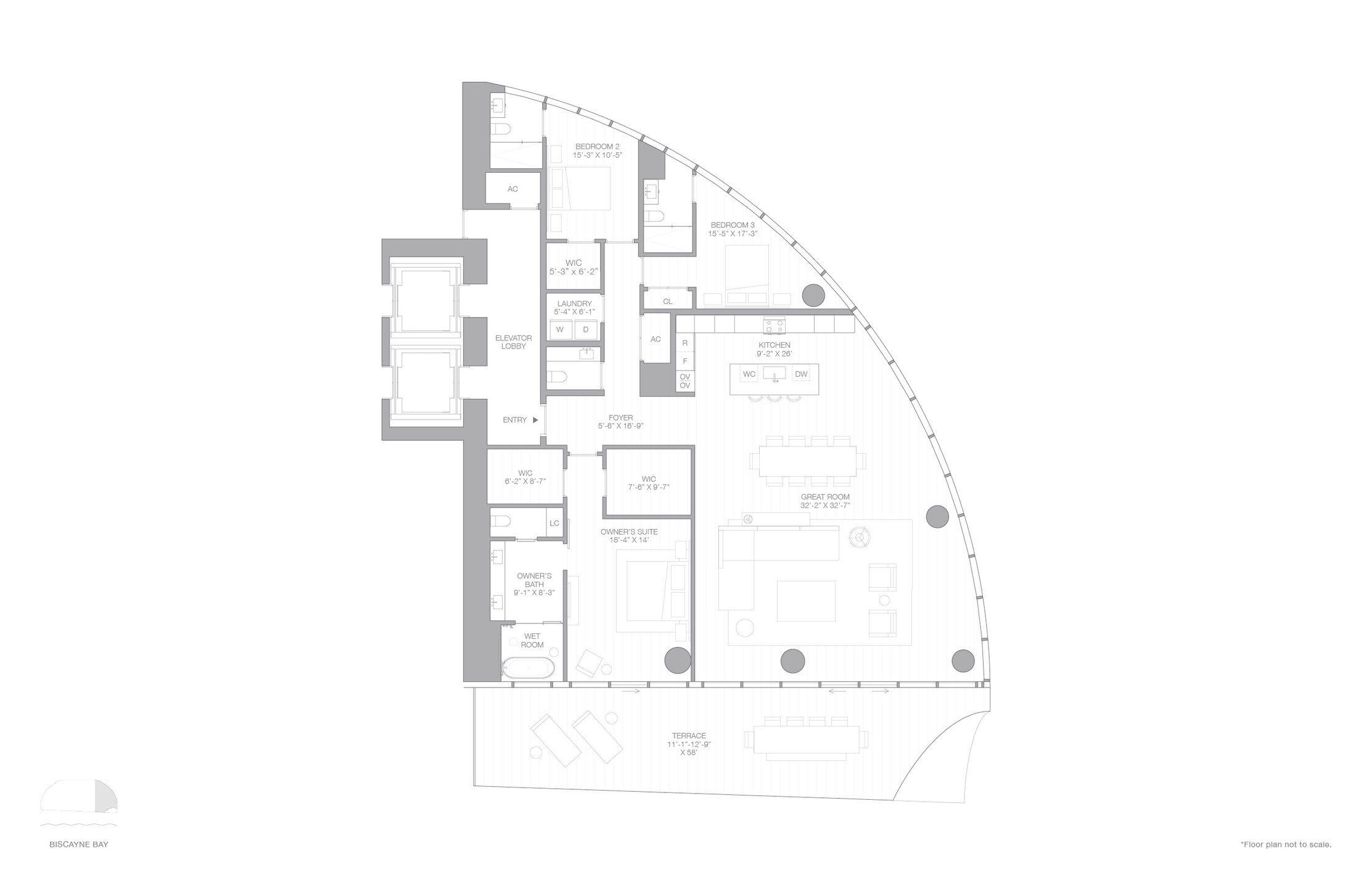 2D floor plan layout for the AA NORTH by Two Roads Development in EDITION Residences, Miami, FL (Image 1). 2D floor plan layout for the AA NORTH by Two Roads Development in EDITION Residences, Miami, FL (Image 1).