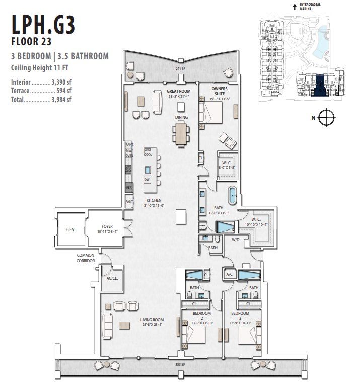 2D floor plan layout for the LPH G by Forest Development in Nautilus 220, Lake Park, FL (Image 1).