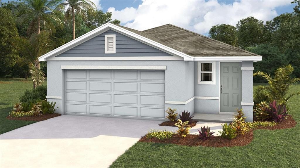 Front exterior of a new home in Holloway Landing, Plant City, FL, highlighting curb appeal (Image 1). Front exterior of a new home in Holloway Landing, Plant City, FL, highlighting curb appeal (Image 1).
