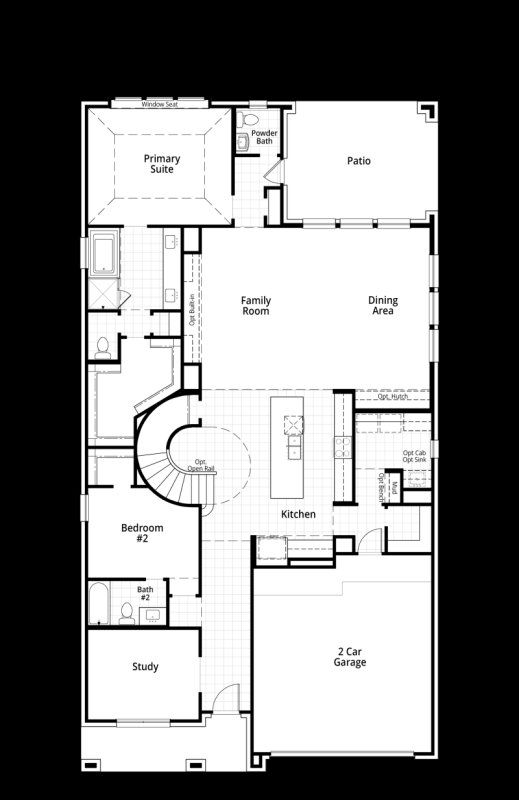2D floor plan layout for the Hanford by Highland Homes in Wildflower Ranch, Fort Worth, TX (Image 1). 2D floor plan layout for the Hanford by Highland Homes in Wildflower Ranch, Fort Worth, TX (Image 1).