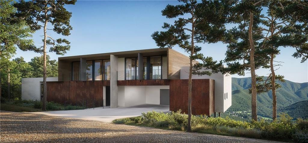 Front exterior of a new home in , Sky Valley, GA, highlighting curb appeal (Image 1). Front exterior of a new home in , Sky Valley, GA, highlighting curb appeal (Image 1).