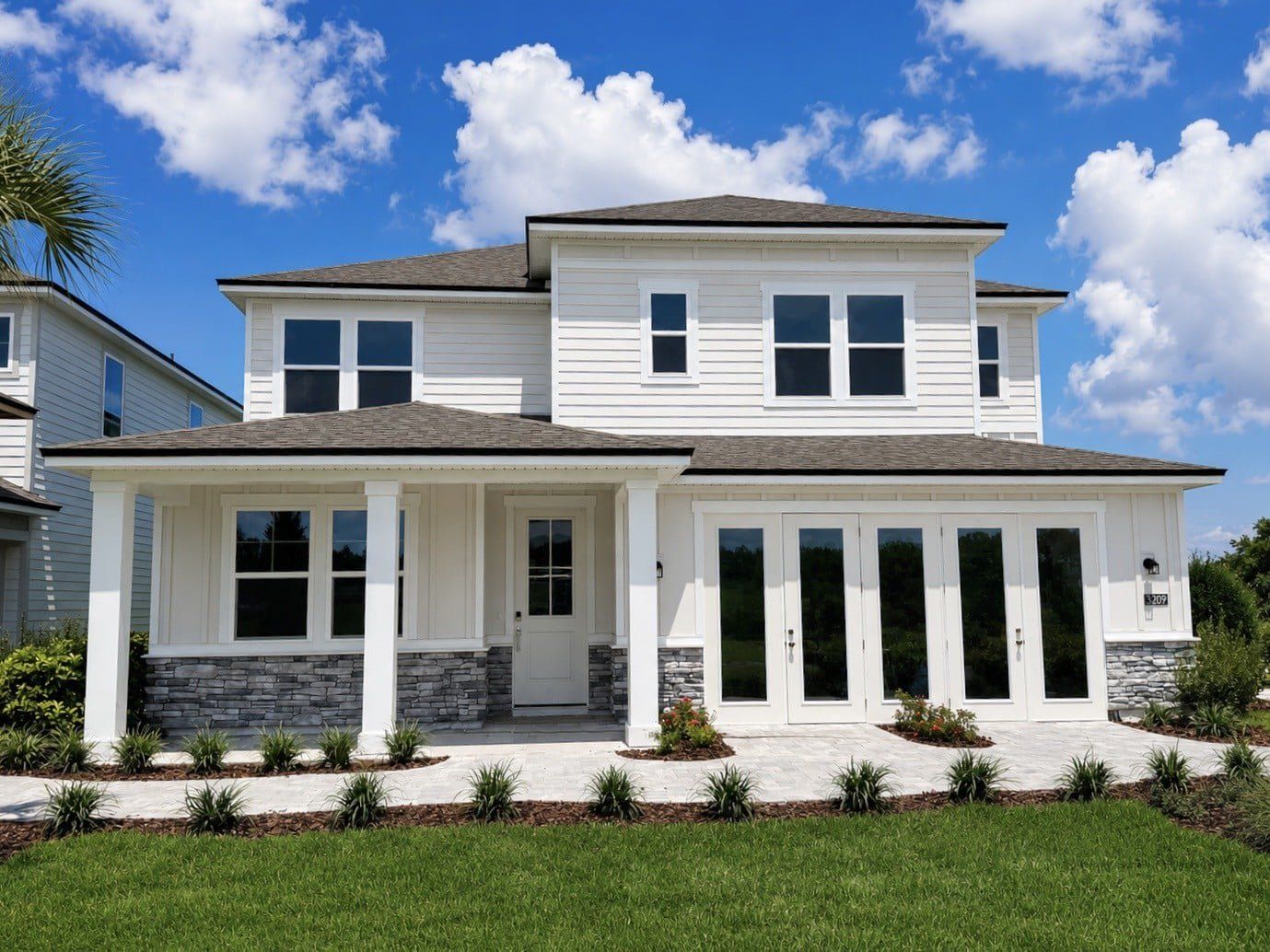 Representative exterior photo of a completed home built from the Driftwood by Century Communities in Asbury Creek, Green Cove Springs, FL (Image 1). Representative exterior photo of a completed home built from the Driftwood by Century Communities in Asbury Creek, Green Cove Springs, FL (Image 1).
