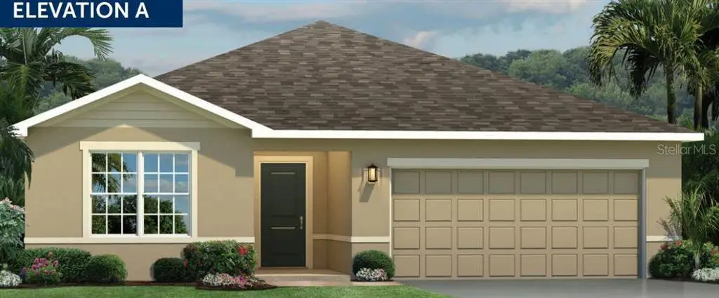 Front exterior of a new home in West Port Single Family Homes, Port Charlotte, FL, highlighting curb appeal (Image 1). Front exterior of a new home in West Port Single Family Homes, Port Charlotte, FL, highlighting curb appeal (Image 1).