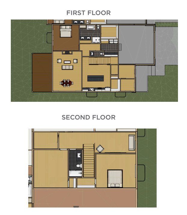 2D floor plan layout for the Big Bend by Benchmark Custom Homes in Cottages at Kelly Farm, Greeley, CO (Image 1).