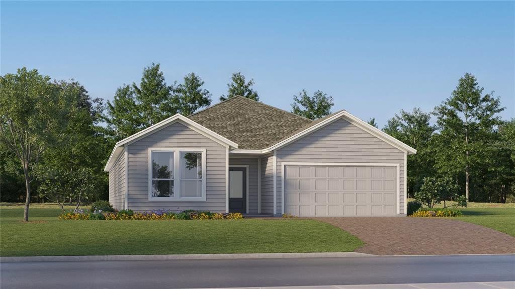 Front exterior of a new home in Wellness Ridge, Clermont, FL, highlighting curb appeal (Image 1). Front exterior of a new home in Wellness Ridge, Clermont, FL, highlighting curb appeal (Image 1).