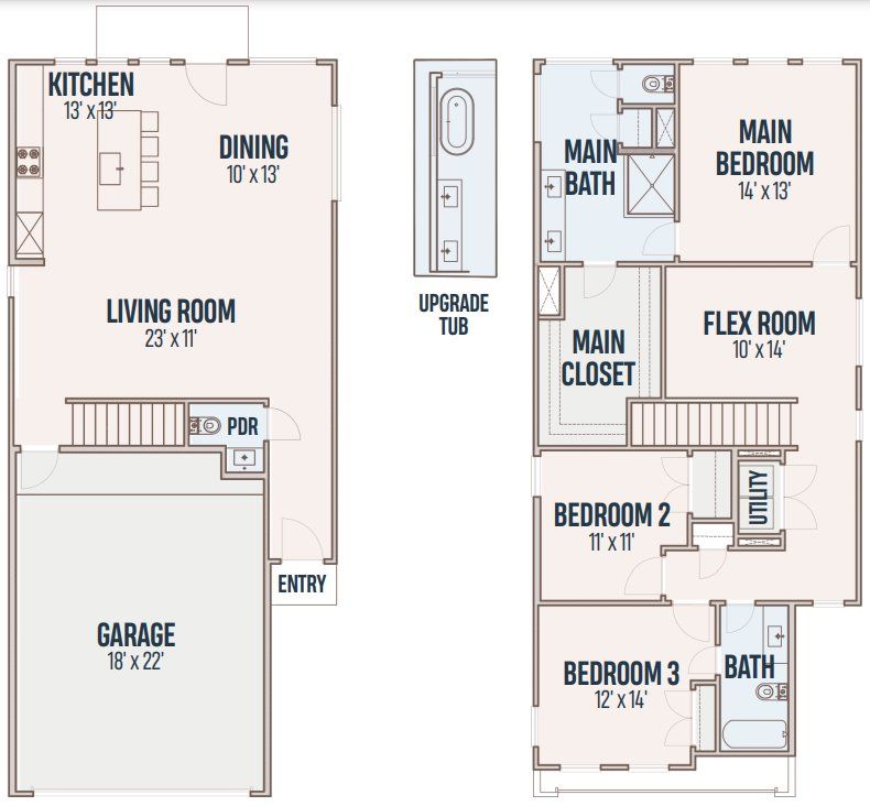 2D floor plan layout for the 1902AE by Contempo Builder in Agua, Houston, TX (Image 1). 2D floor plan layout for the 1902AE by Contempo Builder in Agua, Houston, TX (Image 1).