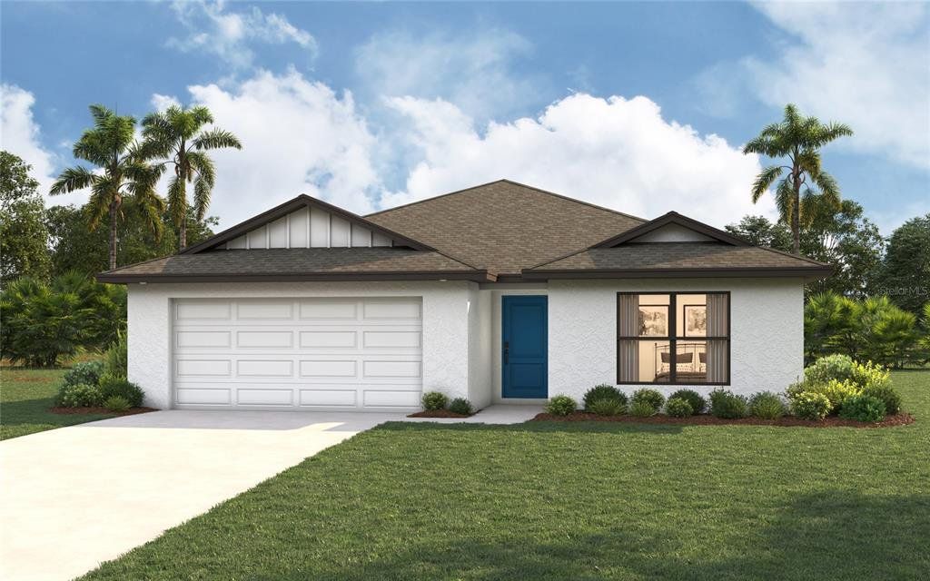 Front exterior of a new home in , Englewood, FL, highlighting curb appeal (Image 1). Front exterior of a new home in , Englewood, FL, highlighting curb appeal (Image 1).