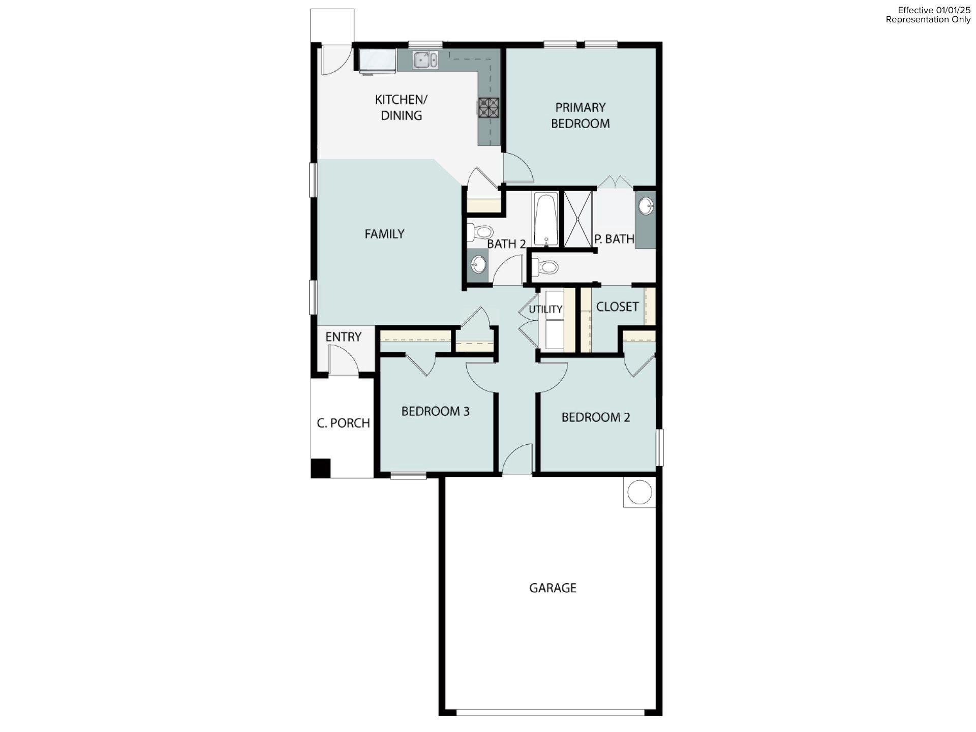 2D floor plan layout of this home in Cloverleaf, Austin, TX (Image 1).
