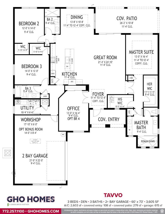 2D floor plan layout of this home in Bent Pine Preserve, Vero Beach, FL (Image 1). 2D floor plan layout of this home in Bent Pine Preserve, Vero Beach, FL (Image 1).