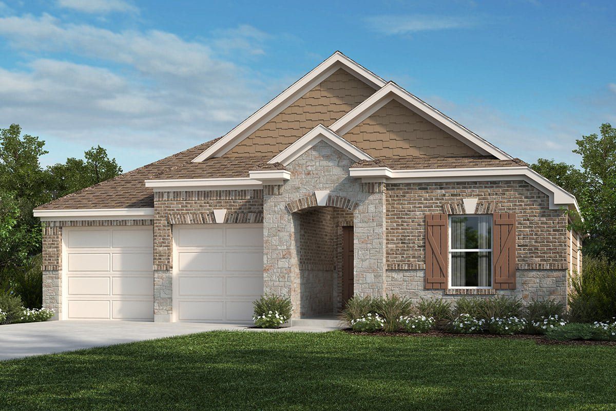 Front exterior of a new home in Oakwood Preserve, Tomball, TX, highlighting curb appeal (Image 1). Front exterior of a new home in Oakwood Preserve, Tomball, TX, highlighting curb appeal (Image 1).