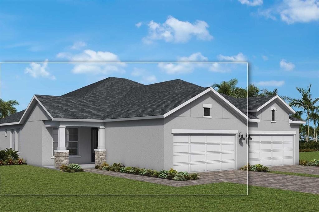 Front exterior of a new home in Gracewater at Sarasota, Sarasota, FL, highlighting curb appeal (Image 1). Front exterior of a new home in Gracewater at Sarasota, Sarasota, FL, highlighting curb appeal (Image 1).