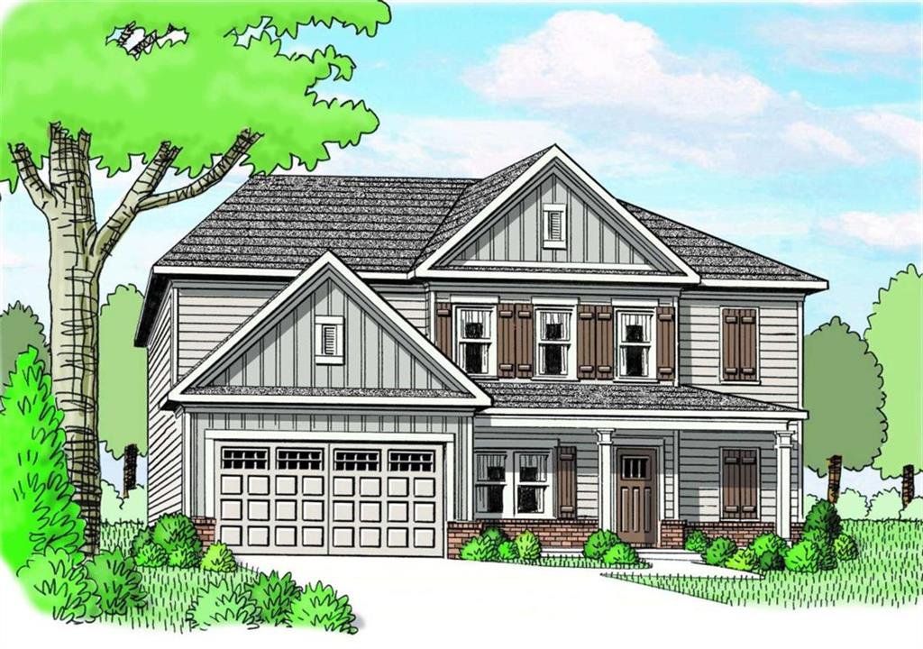 Front exterior of a new home in Red Oak Ridge, Loganville, GA, highlighting curb appeal (Image 1).