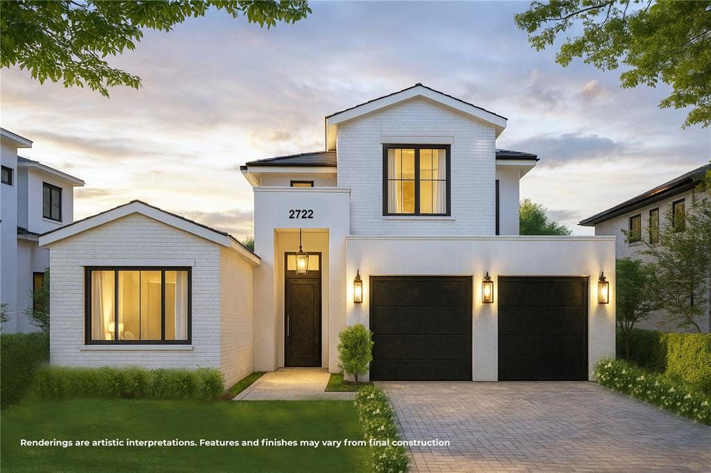 Front exterior of a new home in , Winter Park, FL, highlighting curb appeal (Image 1). Front exterior of a new home in , Winter Park, FL, highlighting curb appeal (Image 1).