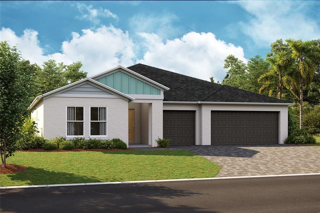 Front exterior of a new home in Cherrywood Preserve, Ocala, FL, highlighting curb appeal (Image 1). Front exterior of a new home in Cherrywood Preserve, Ocala, FL, highlighting curb appeal (Image 1).