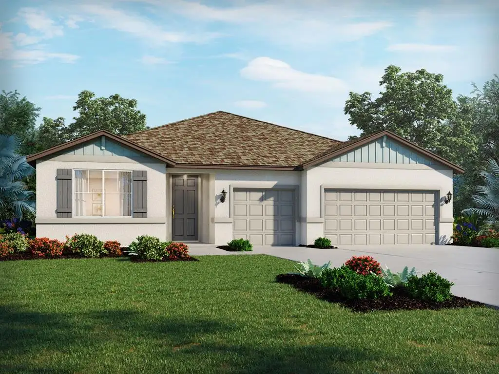 Front exterior of a new home in Salt Meadows - Signature Series, Parrish, FL, highlighting curb appeal (Image 1).