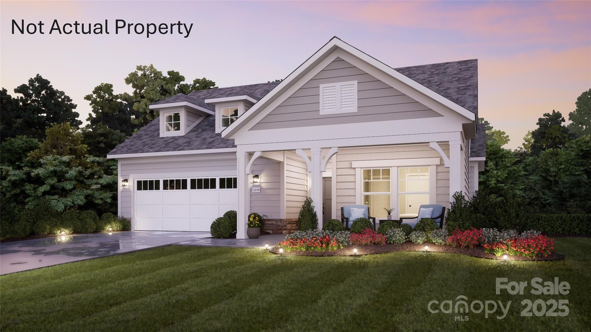 Front exterior of a new home in The Courtyards at Hodges Farm, Charlotte, NC, highlighting curb appeal (Image 1). Front exterior of a new home in The Courtyards at Hodges Farm, Charlotte, NC, highlighting curb appeal (Image 1).