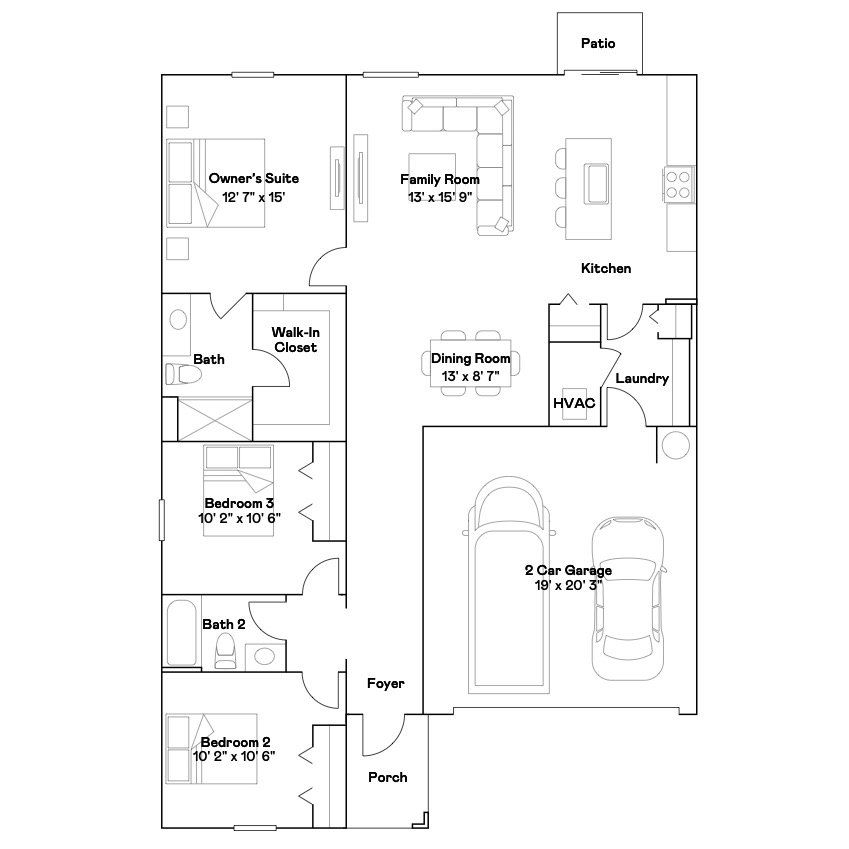 2D floor plan layout of this home in West Lake: The Estates, Wimauma, FL (Image 1). 2D floor plan layout of this home in West Lake: The Estates, Wimauma, FL (Image 1).