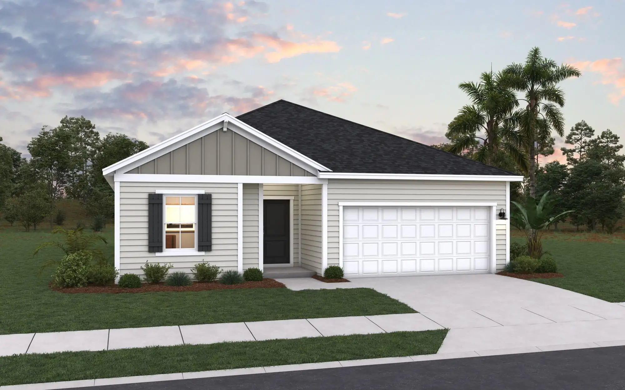 Front exterior of a new home in Mitchell Farms, Spring Lake, NC, highlighting curb appeal (Image 1). Front exterior of a new home in Mitchell Farms, Spring Lake, NC, highlighting curb appeal (Image 1).