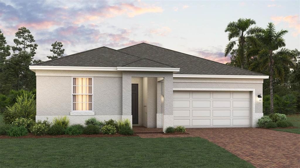 Front exterior of a new home in Trinity Lakes, Groveland, FL, highlighting curb appeal (Image 1). Front exterior of a new home in Trinity Lakes, Groveland, FL, highlighting curb appeal (Image 1).