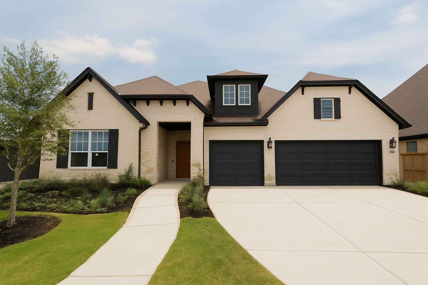 Representative exterior photo of a completed home built from the The Larkwood by David Weekley Homes in ARTAVIA 65' Homesites, Conroe, TX (Image 1). Representative exterior photo of a completed home built from the The Larkwood by David Weekley Homes in ARTAVIA 65' Homesites, Conroe, TX (Image 1).