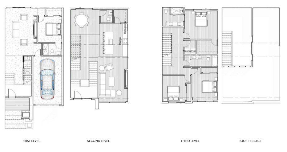 2D floor plan layout for the Unit 104 by PLH Homes in Henderson at East Lake, Atlanta, GA (Image 1).