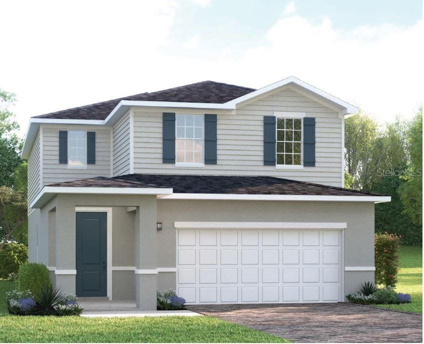 Front exterior of a new home in Villa Mar, Winter Haven, FL, highlighting curb appeal (Image 1). Front exterior of a new home in Villa Mar, Winter Haven, FL, highlighting curb appeal (Image 1).