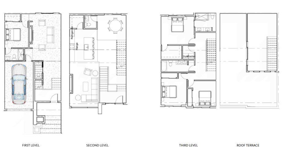 2D floor plan layout for the Unit 101 by PLH Homes in Henderson at East Lake, Atlanta, GA (Image 1).