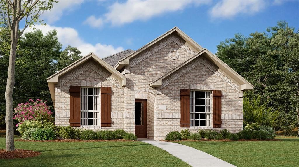 View of front of property featuring brick siding and a front lawn View of front of property featuring brick siding and a front lawn