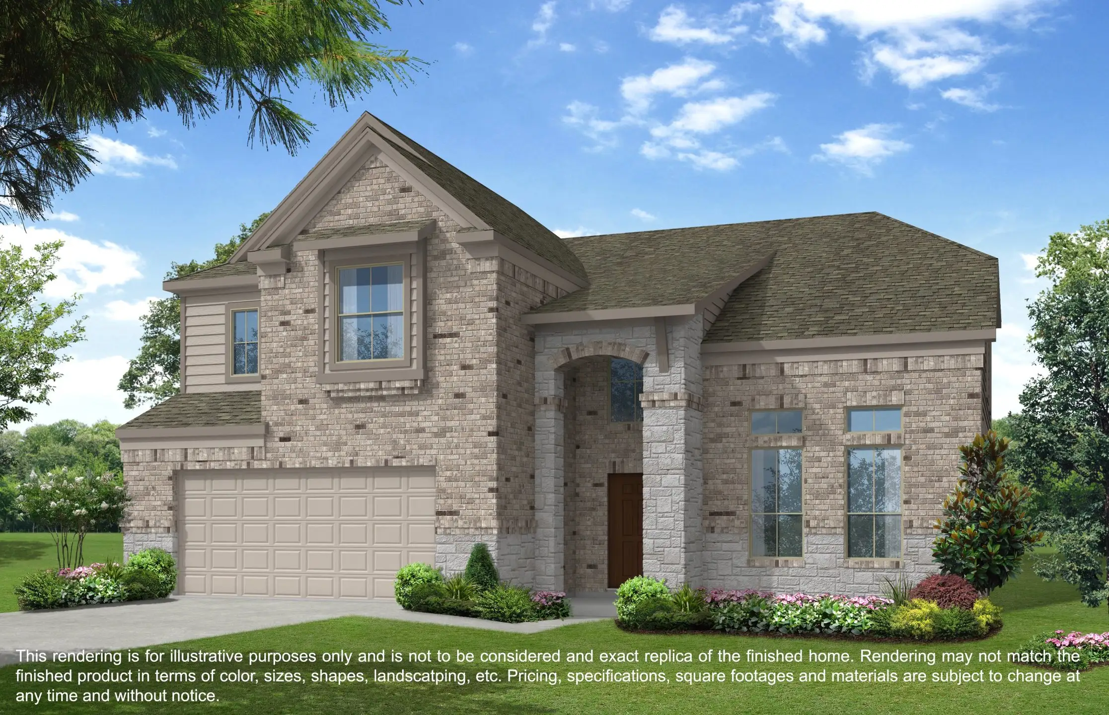 Front exterior of a new home in Bradbury Forest, Spring, TX, highlighting curb appeal (Image 1). Front exterior of a new home in Bradbury Forest, Spring, TX, highlighting curb appeal (Image 1).