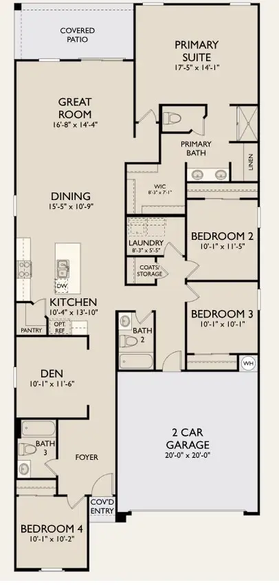 2D floor plan layout for the Poppy by Ashton Woods in Alba at Amarillo Creek, Maricopa, AZ (Image 1). 2D floor plan layout for the Poppy by Ashton Woods in Alba at Amarillo Creek, Maricopa, AZ (Image 1).