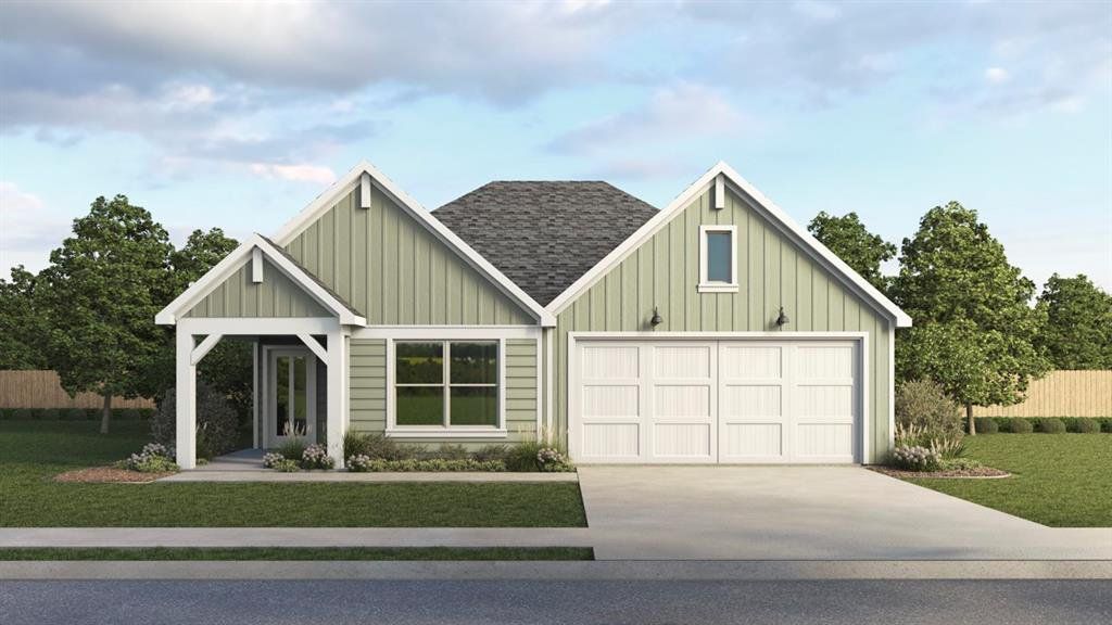 Front exterior of a new home in Windrose, Pilot Point, TX, highlighting curb appeal (Image 1). Front exterior of a new home in Windrose, Pilot Point, TX, highlighting curb appeal (Image 1).