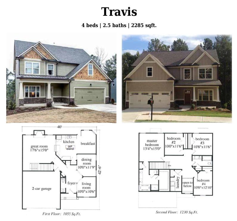 Representative exterior photo of a completed home built from the Travis by Bamford and Company in Carter Grove, Cartersville, GA (Image 1).