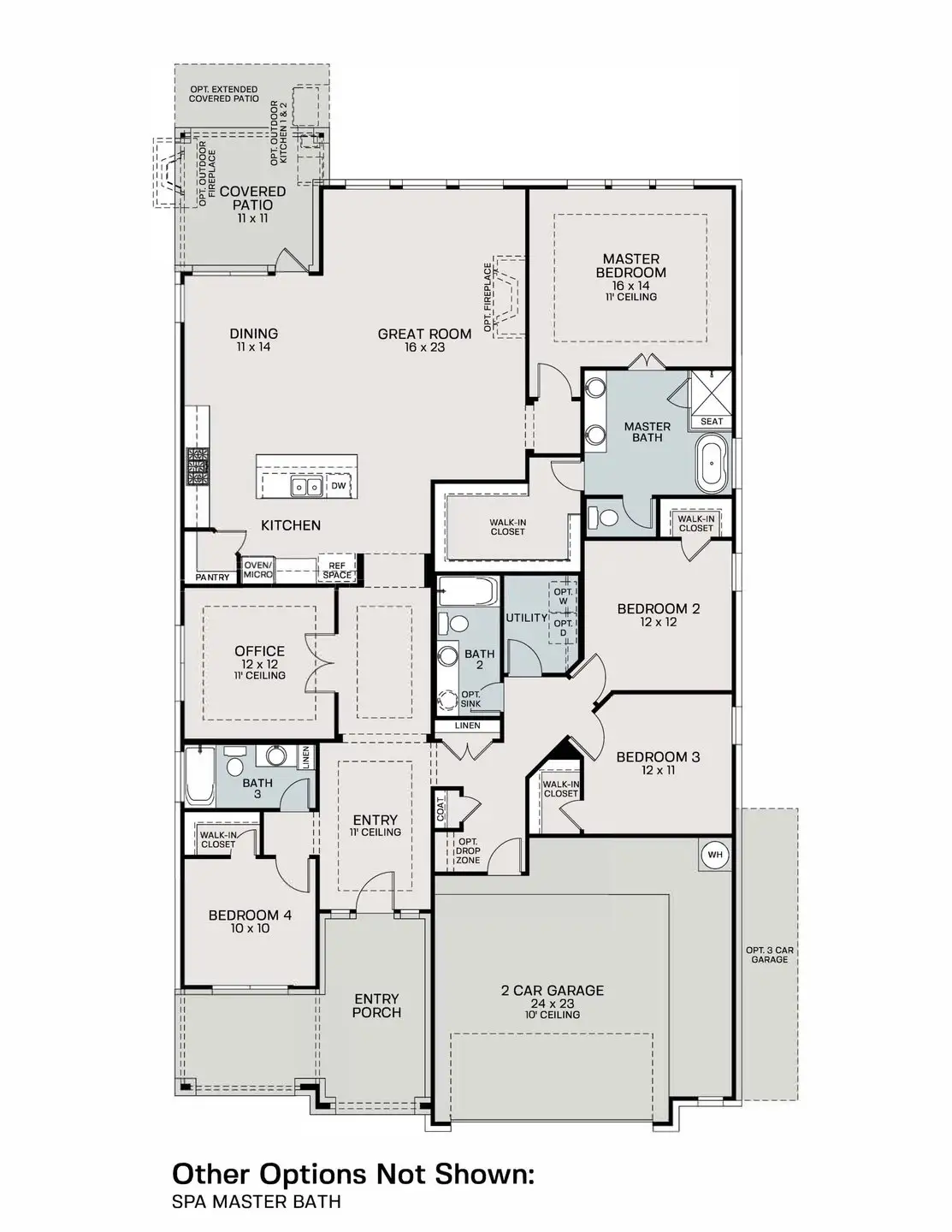2D floor plan layout of this home in The Grand Prairie 60’s, Hockley, TX (Image 1).