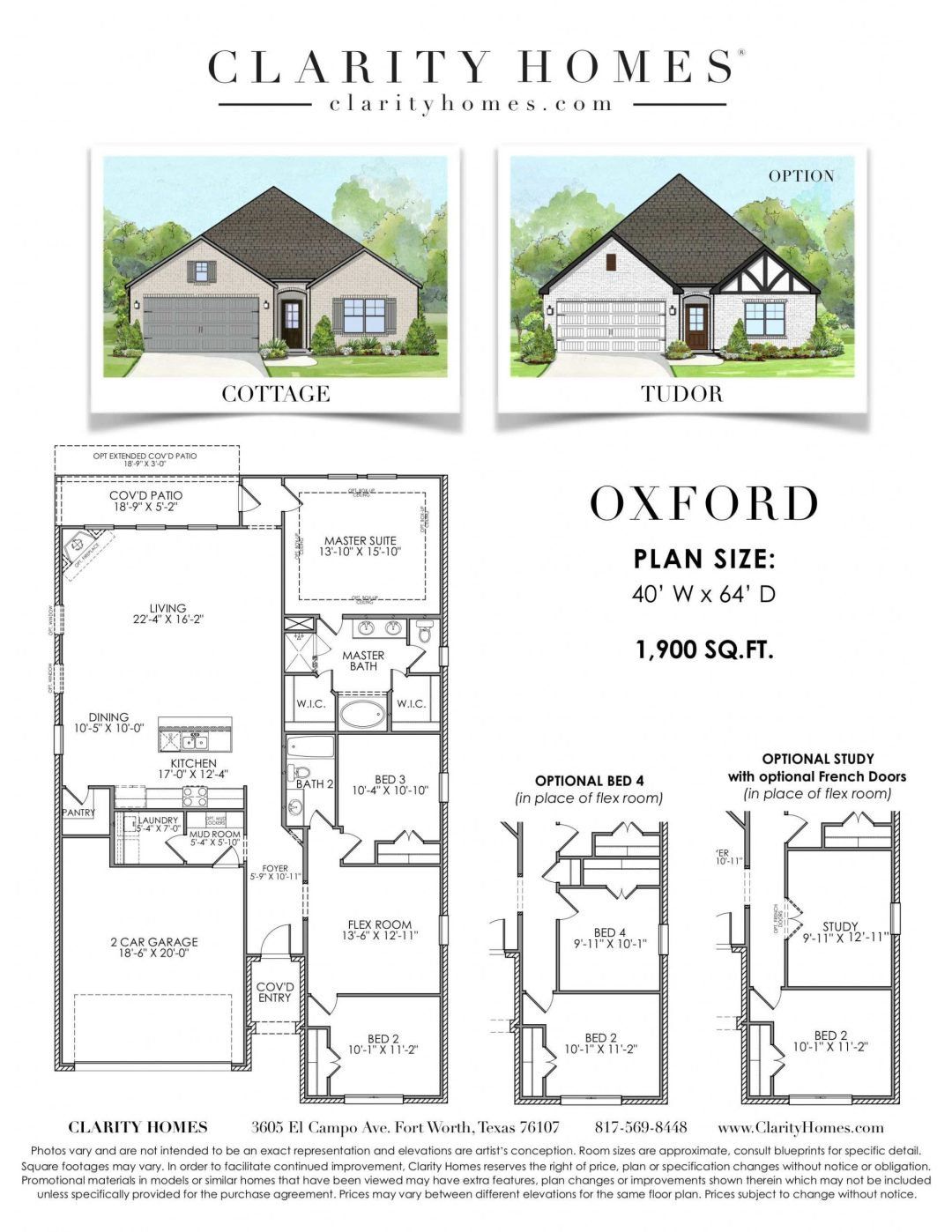 2D floor plan layout for the Oxford by Clarity Homes in Wildcat Ridge, Godley, TX (Image 1). 2D floor plan layout for the Oxford by Clarity Homes in Wildcat Ridge, Godley, TX (Image 1).