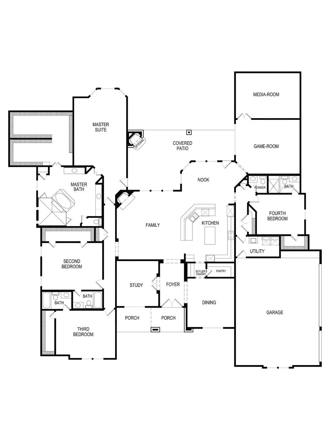 2D floor plan layout of this home in Parker Ranch, Parker, TX (Image 1). 2D floor plan layout of this home in Parker Ranch, Parker, TX (Image 1).