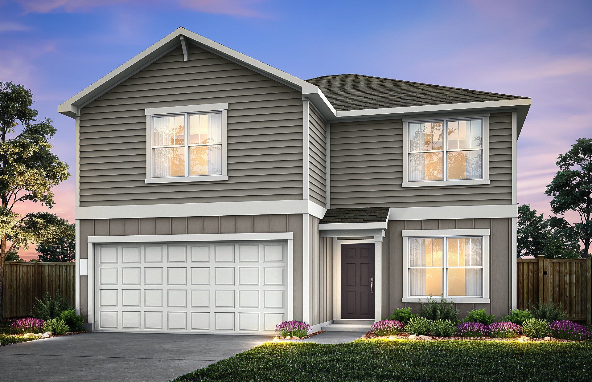 Front exterior of a new home in Skyview, Belton, TX, highlighting curb appeal (Image 1). Front exterior of a new home in Skyview, Belton, TX, highlighting curb appeal (Image 1).