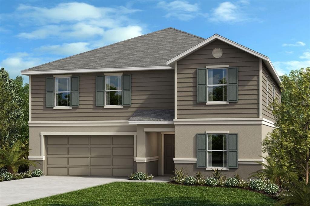 Front exterior of a new home in Laurel Oaks, Apopka, FL, highlighting curb appeal (Image 1). Front exterior of a new home in Laurel Oaks, Apopka, FL, highlighting curb appeal (Image 1).