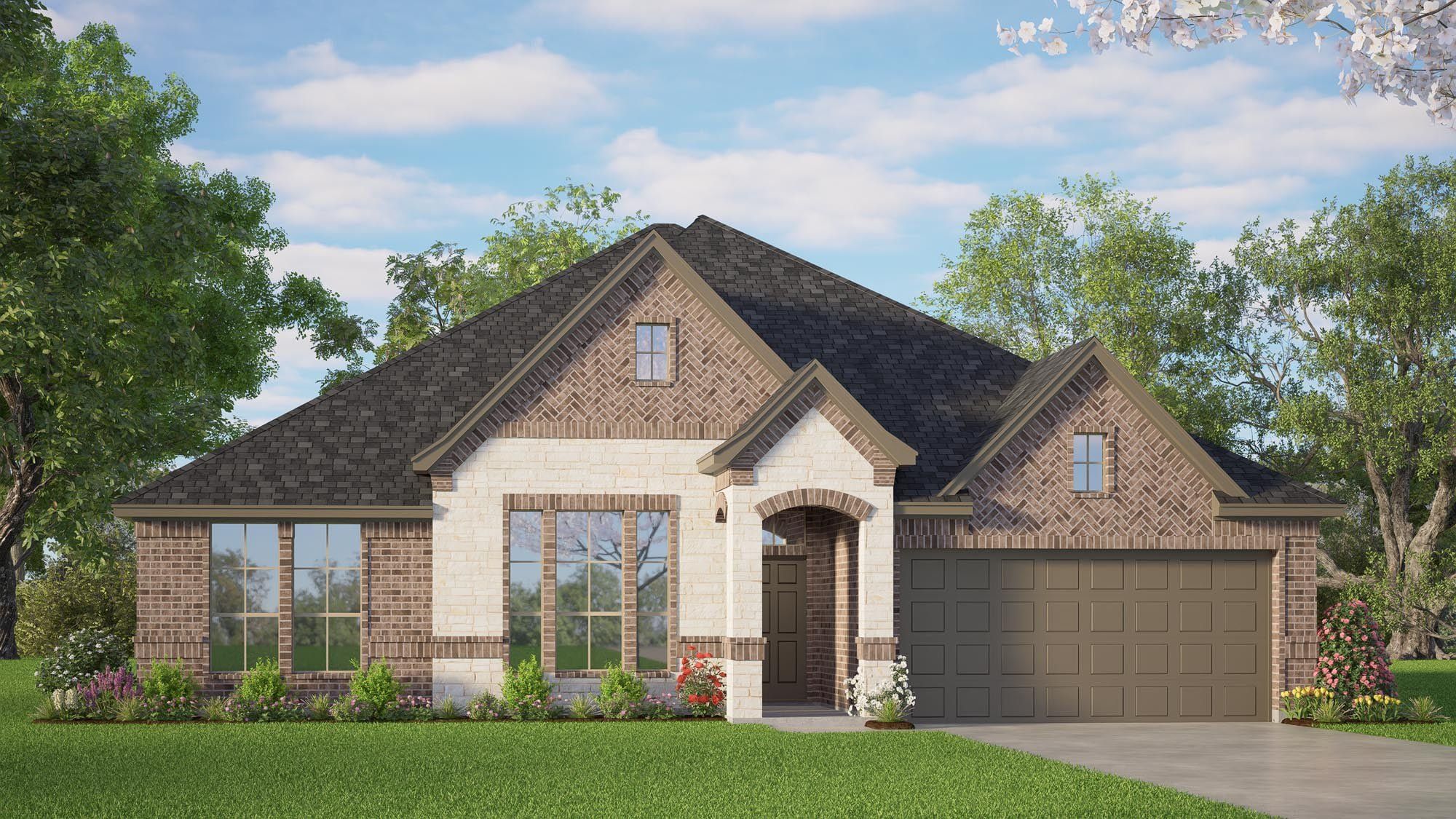 Front exterior of a new home in Silo Mills, Joshua, TX, highlighting curb appeal (Image 1). Front exterior of a new home in Silo Mills, Joshua, TX, highlighting curb appeal (Image 1).