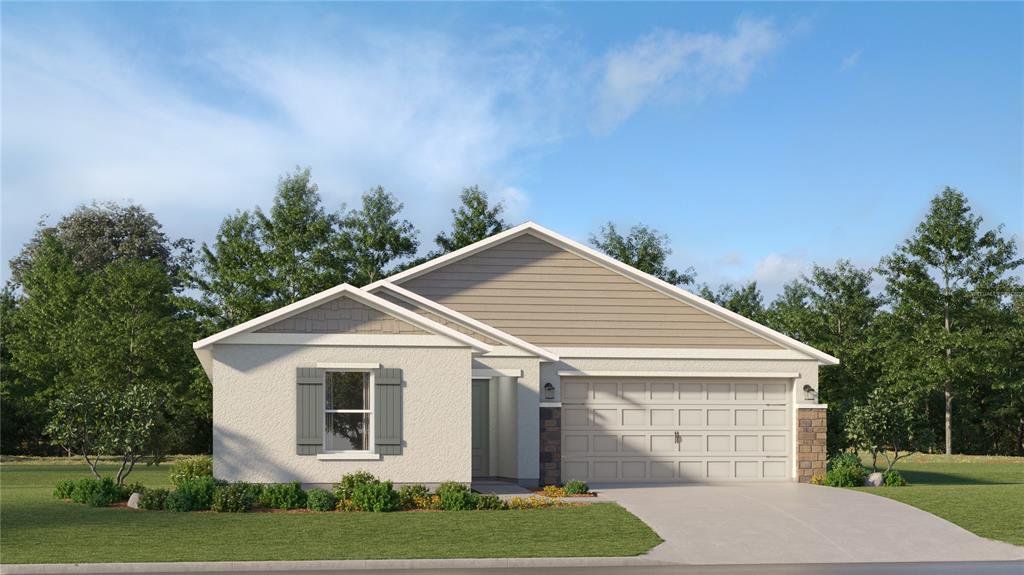 Front exterior of a new home in Crosswinds, Haines City, FL, highlighting curb appeal (Image 1). Front exterior of a new home in Crosswinds, Haines City, FL, highlighting curb appeal (Image 1).