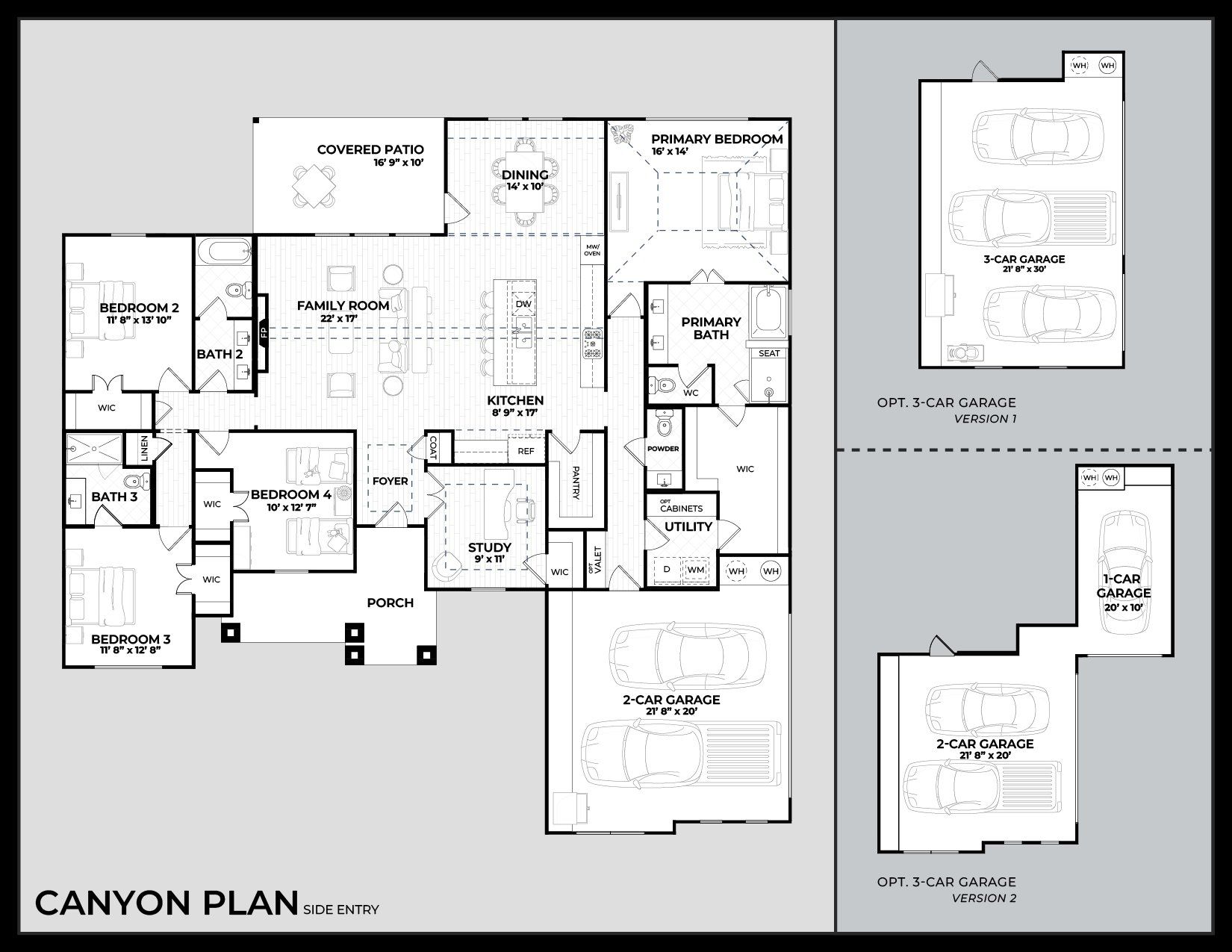 2D floor plan layout for the Canyon by Dunhill Homes in Hartson Estates, Midlothian, TX (Image 1). 2D floor plan layout for the Canyon by Dunhill Homes in Hartson Estates, Midlothian, TX (Image 1).