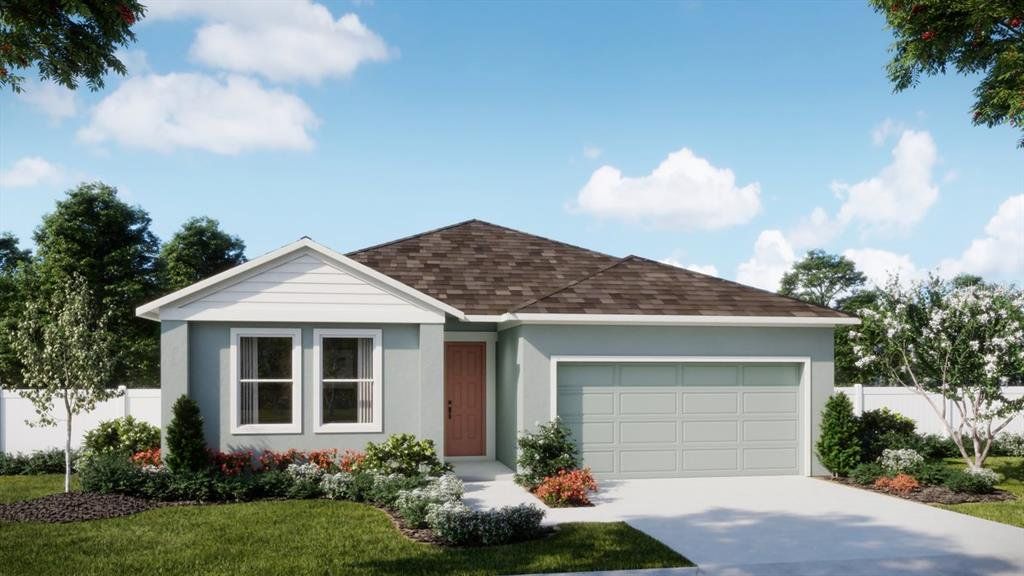 Front exterior of a new home in Trinity Place, St. Cloud, FL, highlighting curb appeal (Image 1). Front exterior of a new home in Trinity Place, St. Cloud, FL, highlighting curb appeal (Image 1).
