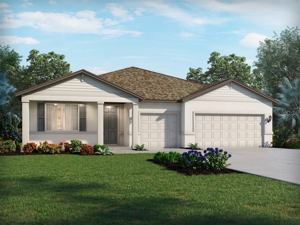 Front exterior of a new home in The Grove at Stuart Crossing - Signature Series, Bartow, FL, highlighting curb appeal (Image 1). Front exterior of a new home in The Grove at Stuart Crossing - Signature Series, Bartow, FL, highlighting curb appeal (Image 1).
