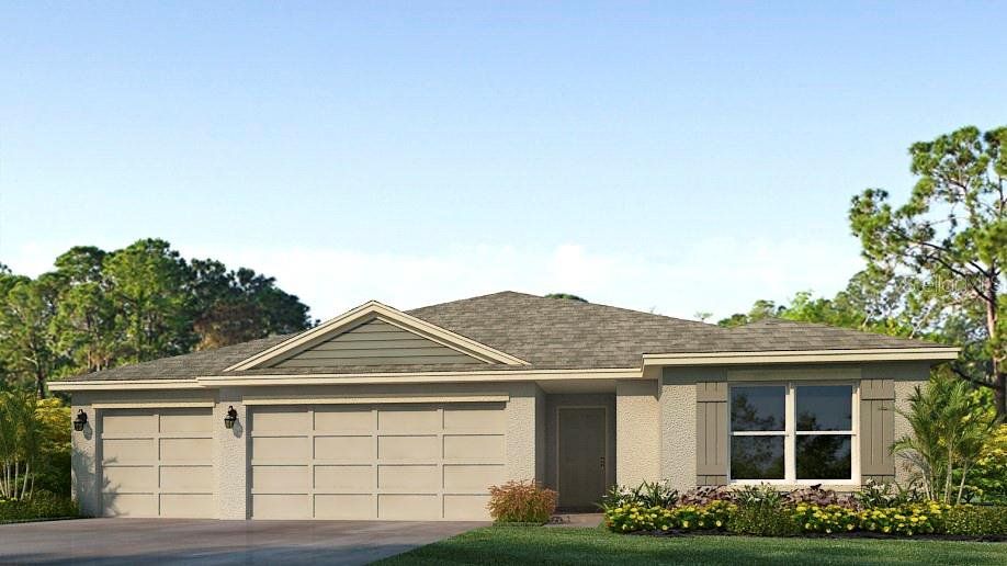 Front exterior of a new home in Oakfield Lakes, Palmetto, FL, highlighting curb appeal (Image 1). Front exterior of a new home in Oakfield Lakes, Palmetto, FL, highlighting curb appeal (Image 1).